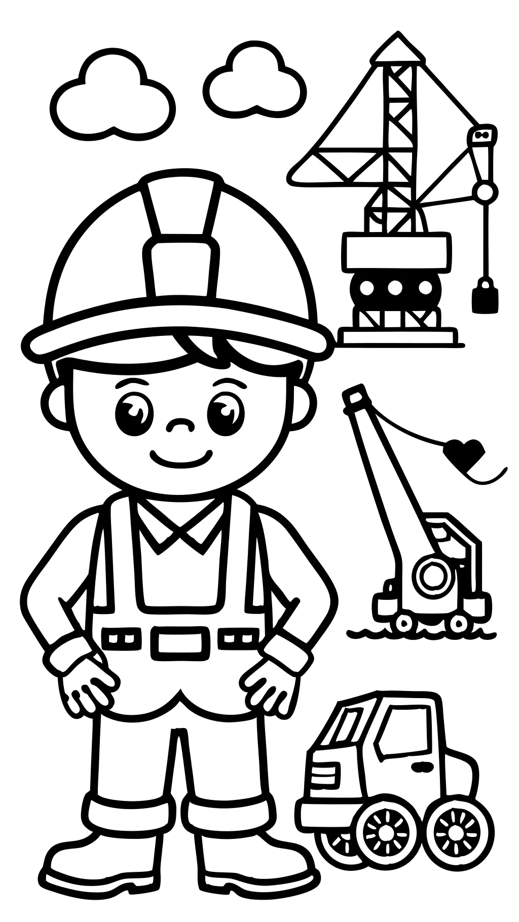 construction worker coloring pages